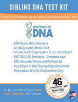 My Forever DNA – Sibling DNA Test KIT Includes All Lab Fees & Shipping to Lab 46 (Genetic) DNA Marker Test Accurate & Confidential